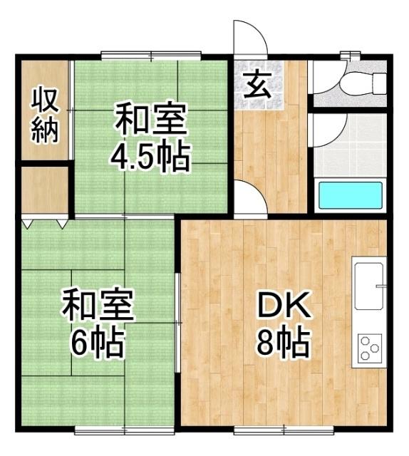 寿ハイツ（2F1） 間取り図画像