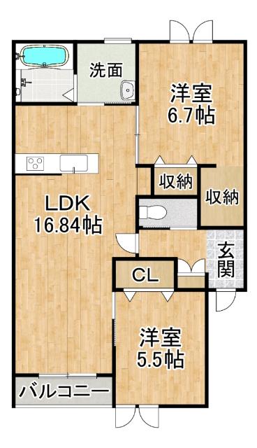 neige428（ネージュ428）（2-E） 間取り図画像