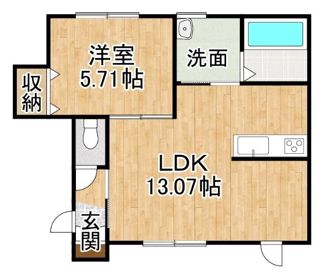 Orchid（オーキッド）（2-B） 間取り図画像