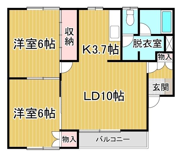 木野ハイム（1-C） 間取り図画像