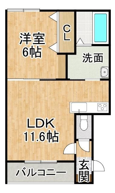 Hanon（201） 間取り図画像