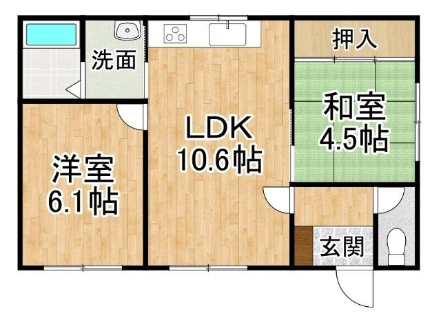 帯広市西十三条北4丁目賃貸一戸建て（-） 間取り図画像