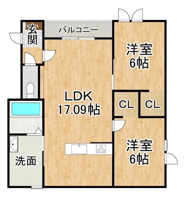 仮）新町マンション（101） 間取り図画像