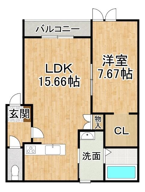仮）新町マンション（203） 間取り図画像