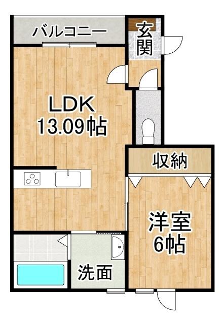仮）新町マンション（202） 間取り図画像