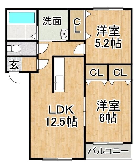クィーズン緑（101） 間取り図画像