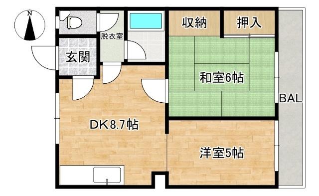 春日ハイツA・B 間取り図画像