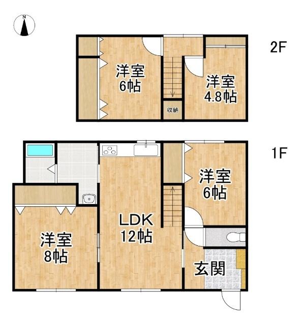 Ｎ西８南２６貸家（1） 間取り図画像