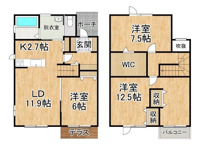 西１南２４　１棟２戸（W） 間取り図画像