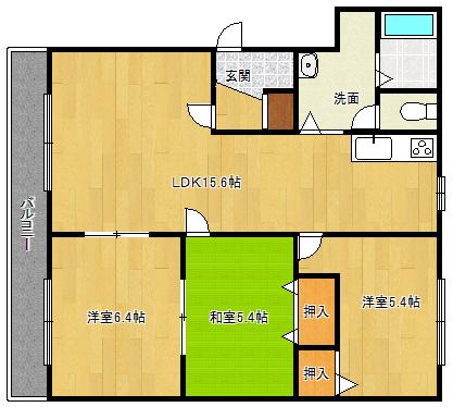モア・ファミール（2-B） 間取り図画像