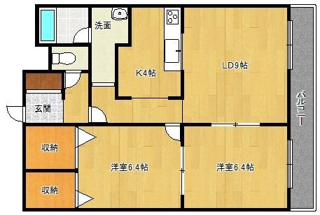 グリーンハイツいずみ（4-B） 間取り図画像