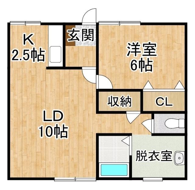 オリス帯広（205） 間取り図画像