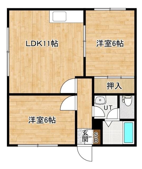 ドリームハイツ友光５号館（2-A） 間取り図画像