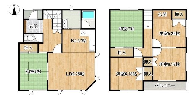木村1棟2戸貸家（緑ヶ丘）（EAST） 間取り図画像