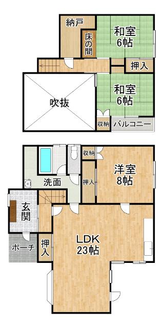高畑貸家（1） 間取り図画像