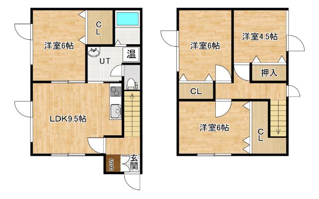 神楽2-9貸家（B） 間取り図画像