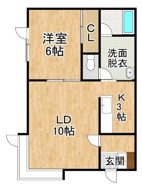 コーポフラワーⅡ（101） 間取り図画像