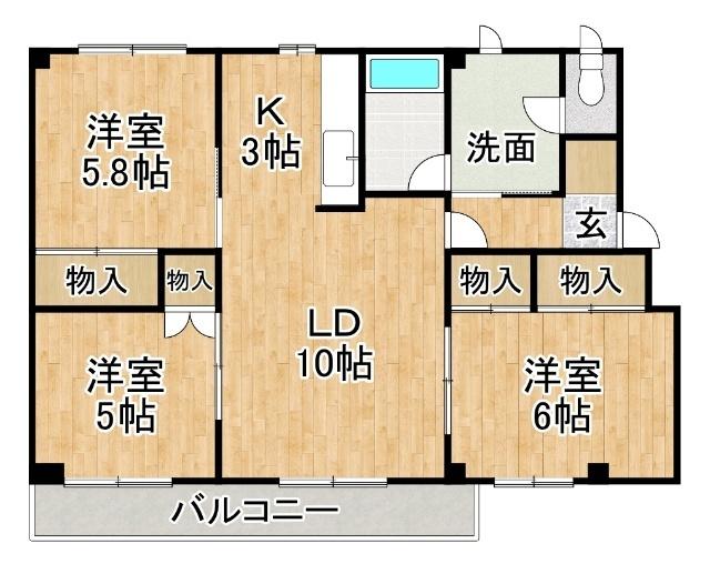 第2西武ハイツ（3D） 間取り図画像