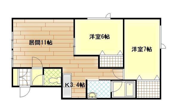 コンフォート・イーストA（101） 間取り図画像