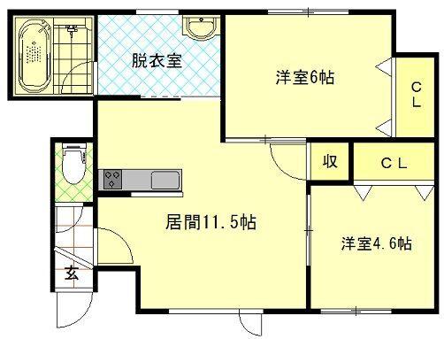 コスモアベニュー六条（A） 間取り図画像