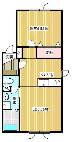 フェリジータⅡ（北棟）（1-A） 間取り図画像