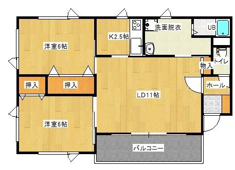 コーポハッピーリバーⅡ 間取り図画像
