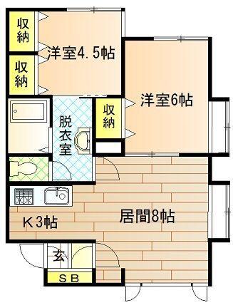 サイレンスコートＢ（203） 間取り図画像