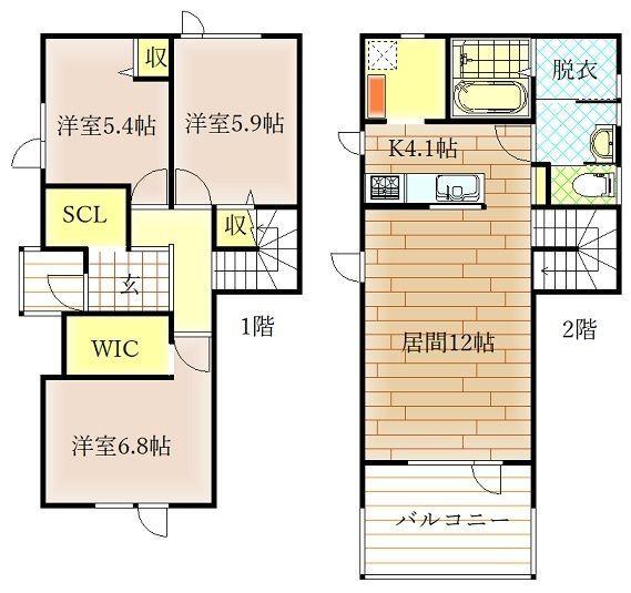 フィルグレイス神楽岡（B） 間取り図画像