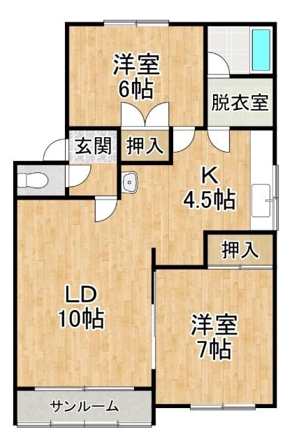 キノ5ハイム（2-E） 間取り図画像