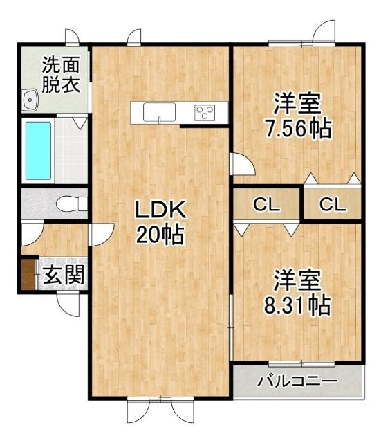 バップバーレンW17N（305） 間取り図画像