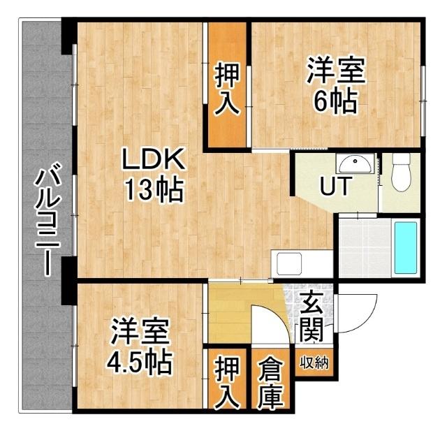 ビレッジハウス大成2号棟（501） 間取り図画像