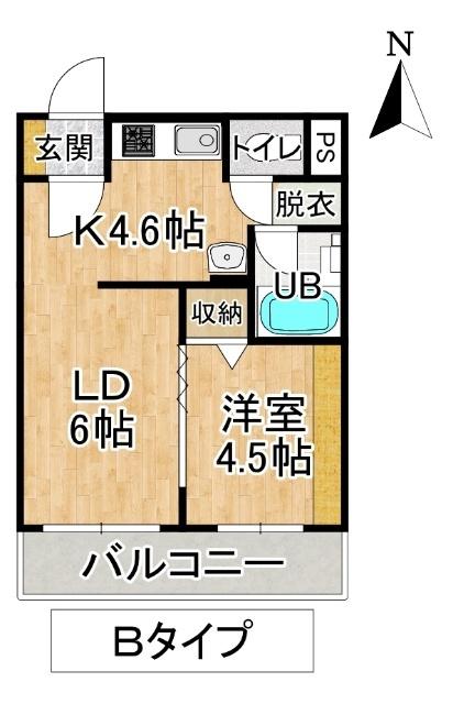 アットホームN（1-B） 間取り図画像