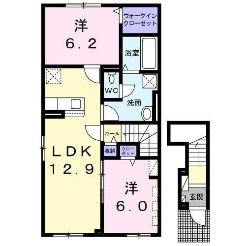 シャインハイツ　モア（201） 間取り図画像