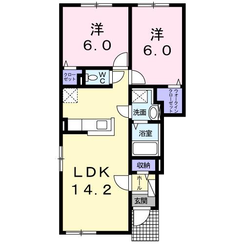 プリムローズⅡ（101） 間取り図画像