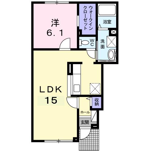 リリーベルⅡ（101） 間取り図画像