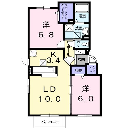 ラフィナートⅡ（401） 間取り図画像