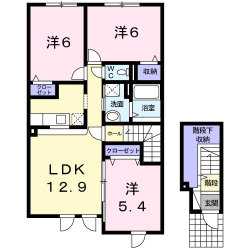 フレグランス３９（203） 間取り図画像