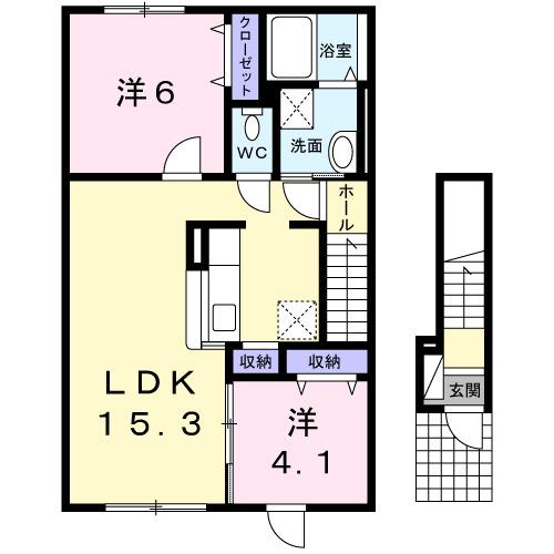レインボーハイツモア（201） 間取り図画像