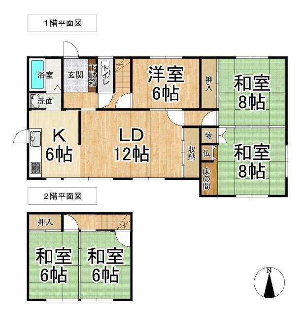 音更町宝来西町　中古戸建 間取り図画像