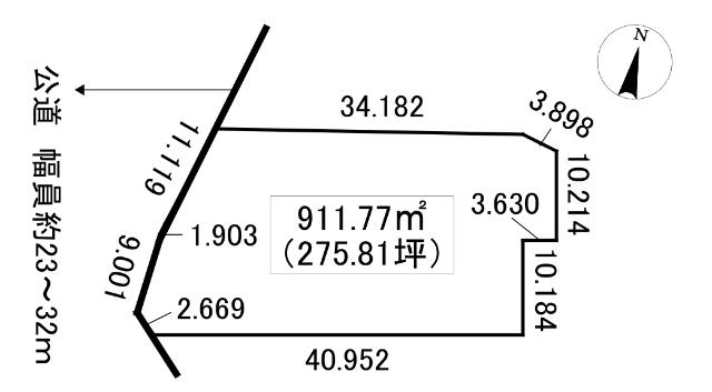 音更町大通１　売土地［解体更地渡し］ 区画図