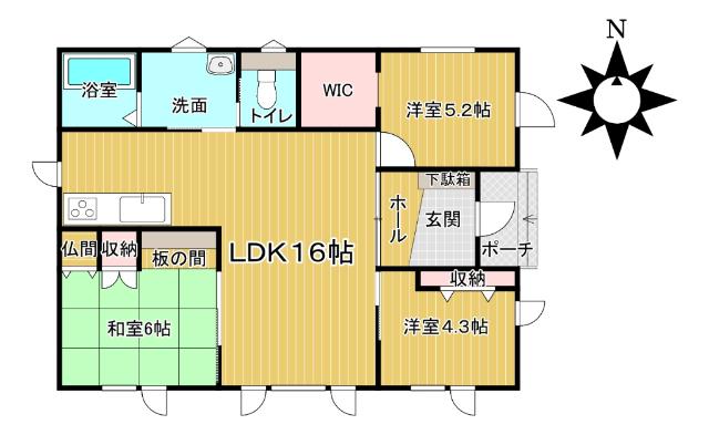【価格改定】♪築１１年人気の平屋住宅♪西１７北２＿中古住宅 間取り図画像