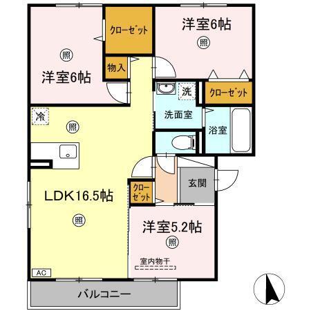 ピュアタウン　Ｂ（202） 間取り図画像