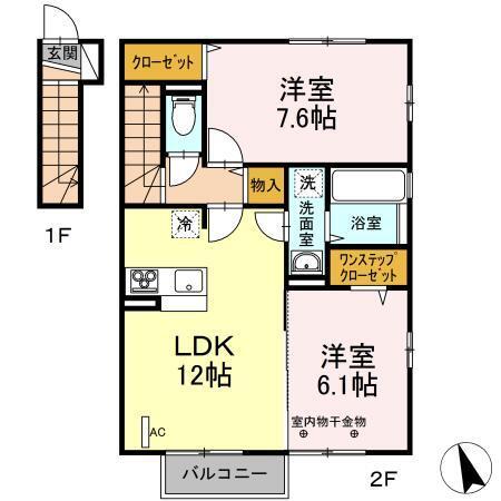 ピーチハイツ　Ａ（203） 間取り図画像