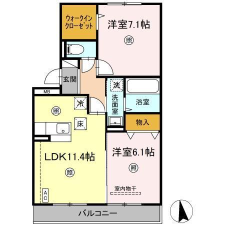 コンフォートＭ（102） 間取り図画像