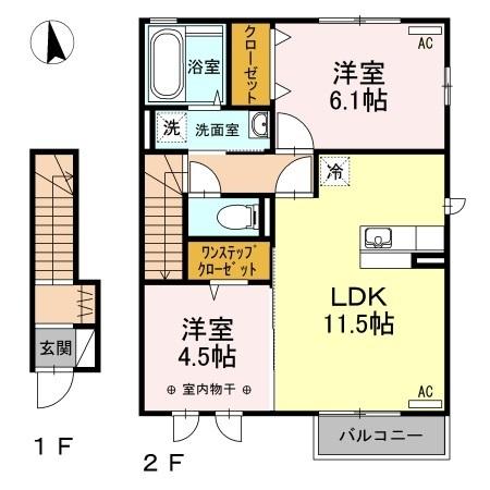 ジョイカーサ　Ａ（202） 間取り図画像