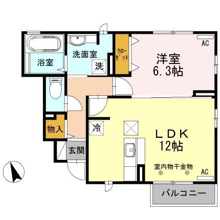 Ｙ　Ｆｌａｔｓ（102） 間取り図画像