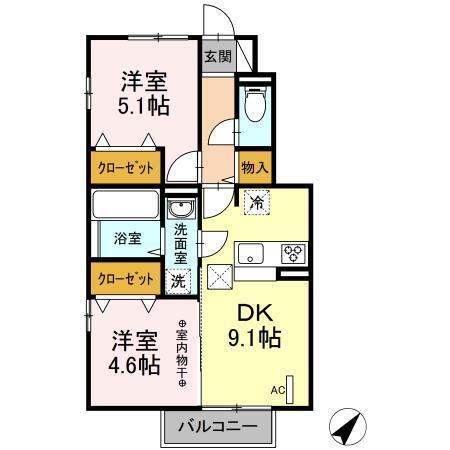 カーサ・リリー　Ｃ（101） 間取り図画像