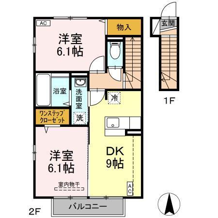 ボヌール　Ｂ（201） 間取り図画像