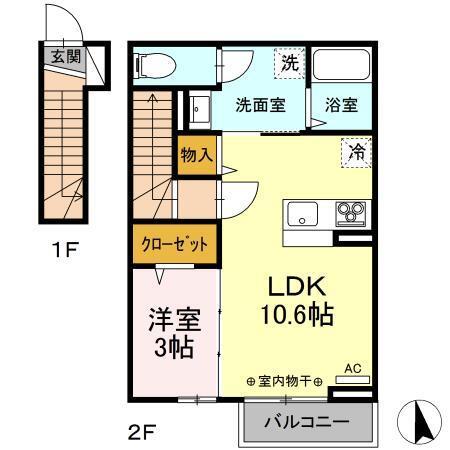 スウィートアップルＤ（201） 間取り図画像