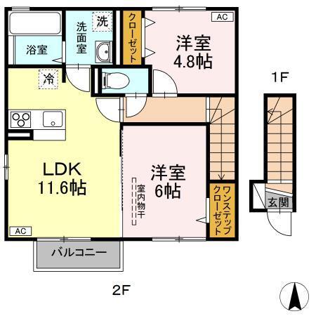 サンシード　Ｂ（201） 間取り図画像